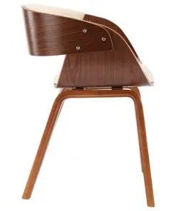vidaXL Dining Chair Cream Bent Wood and Faux Leather