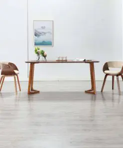 vidaXL Dining Chair Cream Bent Wood and Faux Leather