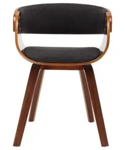 vidaXL Dining Chair Grey Bent Wood and Fabric