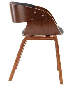 vidaXL Dining Chair Grey Bent Wood and Fabric