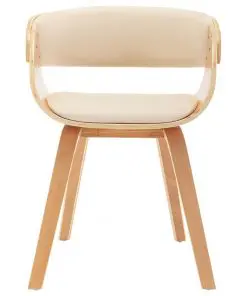 vidaXL Dining Chair Cream Bent Wood and Faux Leather