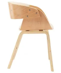 vidaXL Dining Chair Cream Bent Wood and Faux Leather
