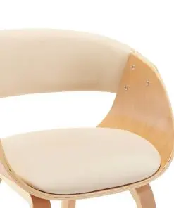 vidaXL Dining Chair Cream Bent Wood and Faux Leather