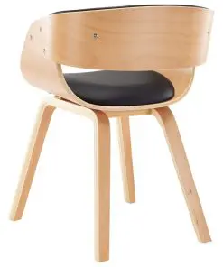 vidaXL Dining Chair Black Bent Wood and Faux Leather