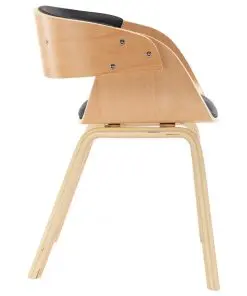 vidaXL Dining Chair Black Bent Wood and Faux Leather