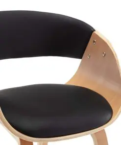 vidaXL Dining Chair Black Bent Wood and Faux Leather