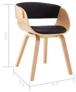 vidaXL Dining Chair Black Bent Wood and Faux Leather