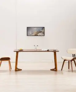 vidaXL Dining Chairs 2 pcs Cream Bent Wood and Faux Leather