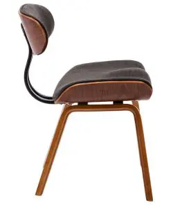 vidaXL Dining Chairs 2 pcs Grey Bent Wood and Fabric