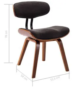 vidaXL Dining Chairs 2 pcs Grey Bent Wood and Fabric