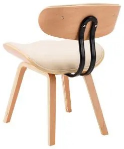vidaXL Dining Chairs 2 pcs Cream Bent Wood and Faux Leather