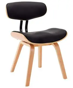 vidaXL Dining Chairs 2 pcs Black Bent Wood and Faux Leather