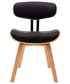 vidaXL Dining Chairs 2 pcs Black Bent Wood and Faux Leather