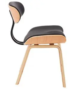 vidaXL Dining Chairs 2 pcs Black Bent Wood and Faux Leather