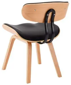 vidaXL Dining Chairs 2 pcs Black Bent Wood and Faux Leather