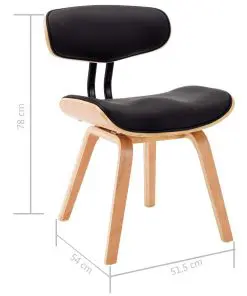 vidaXL Dining Chairs 2 pcs Black Bent Wood and Faux Leather