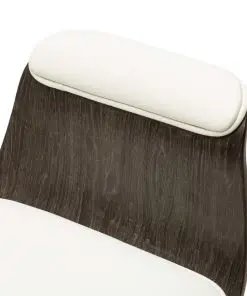 vidaXL Office Chair White Bent Wood and Faux Leather