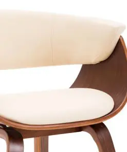 vidaXL Dining Chair Cream Bent Wood and Faux Leather