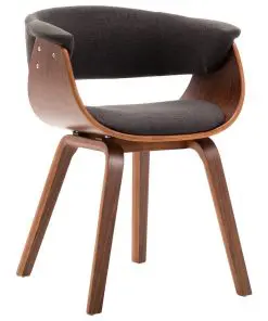 vidaXL Dining Chair Grey Bent Wood and Fabric