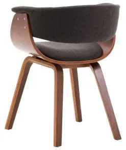 vidaXL Dining Chair Grey Bent Wood and Fabric