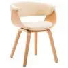 vidaXL Dining Chair Cream Bent Wood and Faux Leather