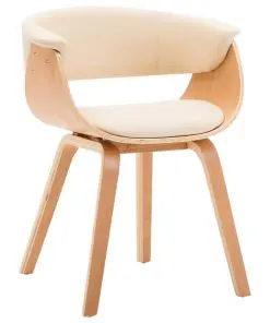 vidaXL Dining Chair Cream Bent Wood and Faux Leather