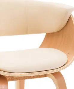 vidaXL Dining Chair Cream Bent Wood and Faux Leather