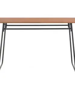 vidaXL 5 Piece Dining Set Brown Solid Plywood Steel