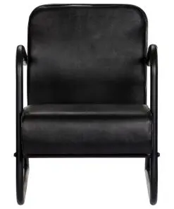 vidaXL Relax Armchair Black Real Leather