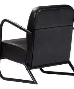 vidaXL Relax Armchair Black Real Leather