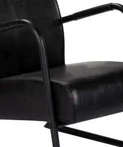 vidaXL Relax Armchair Black Real Leather