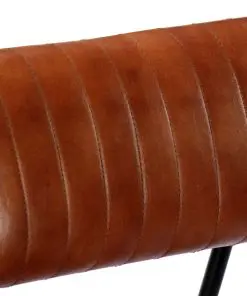 vidaXL Rocking Chair Brown Real Leather