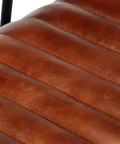 vidaXL Rocking Chair Brown Real Leather