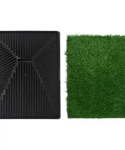 vidaXL Pet Toilets 2 Pieces with Tray and Artificial Turf Green 63x50x7 cm WC