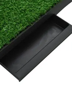 vidaXL Pet Toilets 2 Pieces with Tray and Artificial Turf Green 63x50x7 cm WC
