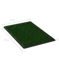 vidaXL Pet Toilet with Tray and Artificial Turf Green 76x51x3 cm WC