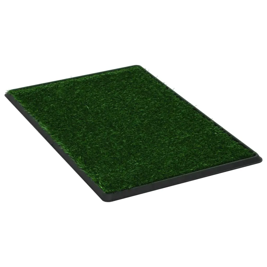 vidaXL Pet Toilets 2 Pieces with Tray and Artificial Turf Green 76x51x3 cm WC