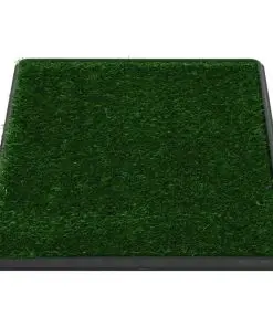 vidaXL Pet Toilets 2 Pieces with Tray and Artificial Turf Green 76x51x3 cm WC
