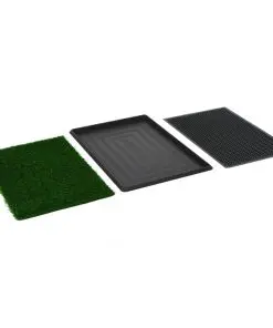 vidaXL Pet Toilets 2 Pieces with Tray and Artificial Turf Green 76x51x3 cm WC