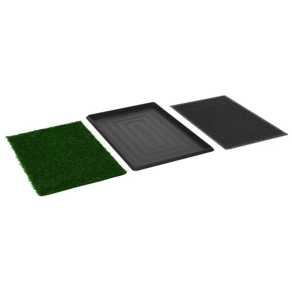 vidaXL Pet Toilets 2 Pieces with Tray and Artificial Turf Green 76x51x3 cm WC