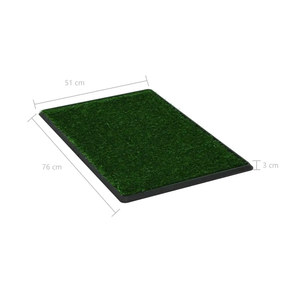vidaXL Pet Toilets 2 Pieces with Tray and Artificial Turf Green 76x51x3 cm WC