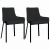 vidaXL Dining Chairs 2 pcs Black Fabric