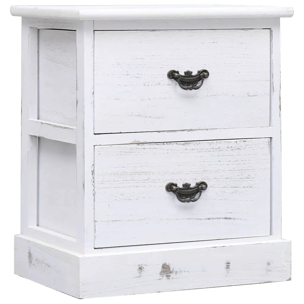 vidaXL Bedside Cabinets 2 pcs White 38x28x45 cm Paulownia Wood