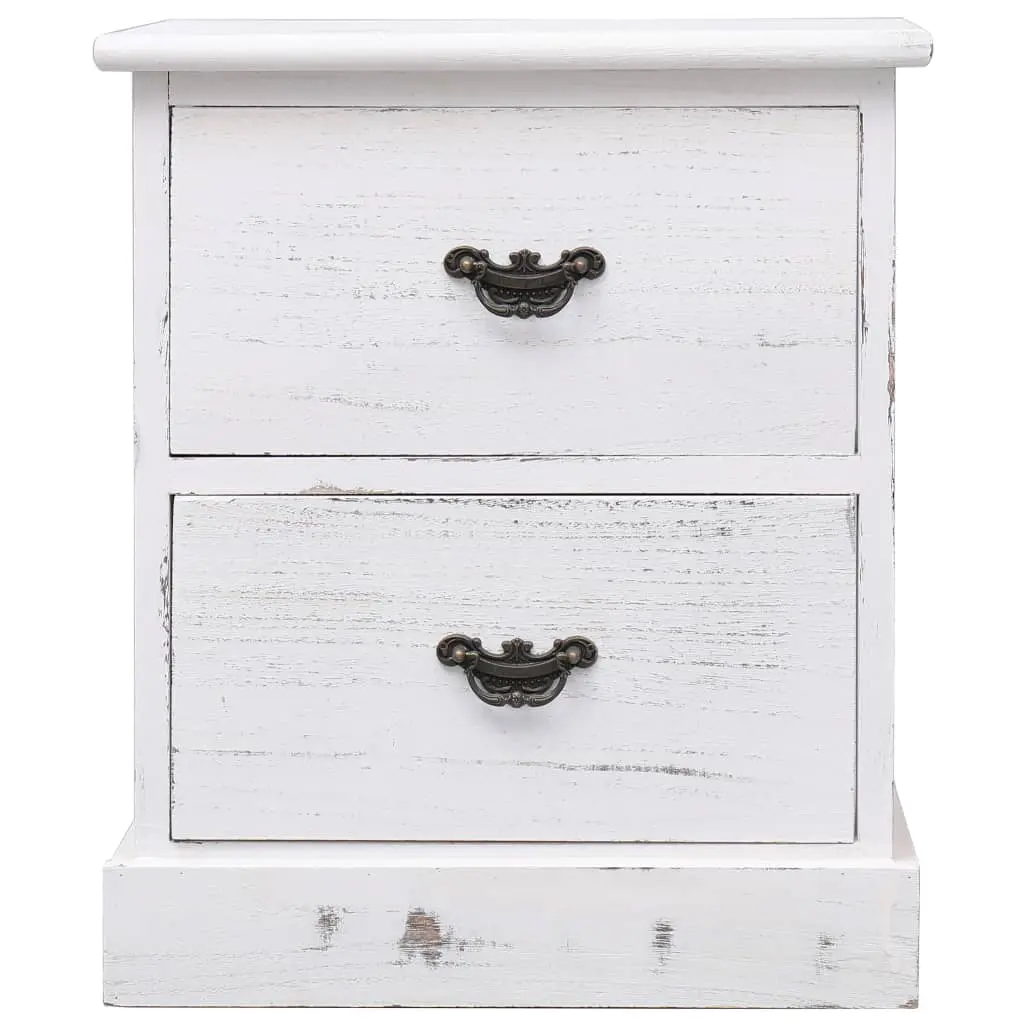 vidaXL Bedside Cabinets 2 pcs White 38x28x45 cm Paulownia Wood