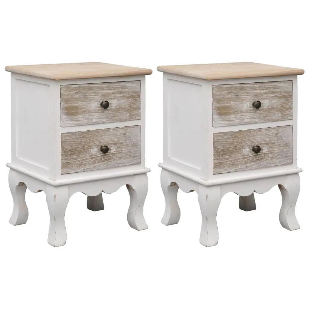 vidaXL Bedside Cabinets 2 pcs 35x30x50 cm Paulownia Wood