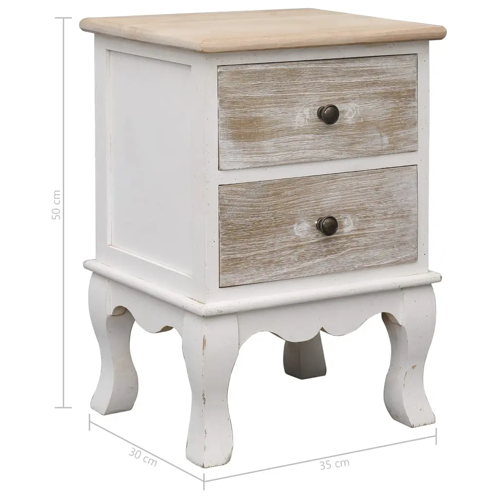 vidaXL Bedside Cabinets 2 pcs 35x30x50 cm Paulownia Wood