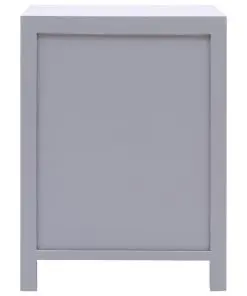 vidaXL Bedside Cabinet Grey 38x28x52 cm Paulownia Wood