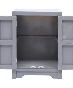 vidaXL Bedside Cabinet Grey 38x28x52 cm Paulownia Wood