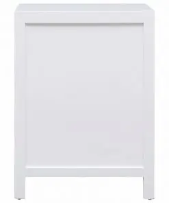 vidaXL Bedside Cabinet White 38x28x52 cm Paulownia Wood