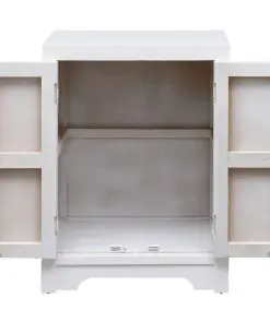 vidaXL Bedside Cabinet White 38x28x52 cm Paulownia Wood